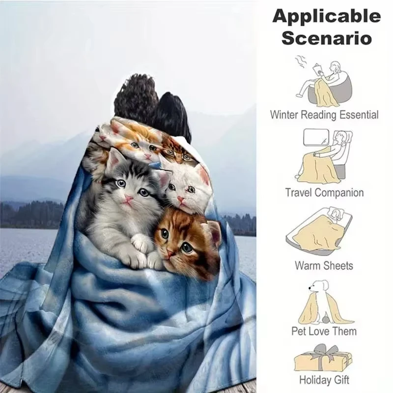 Imitation Rabbit Fur Leopard Print DoubleLayer Blanket for Home Sofa Camping Outdoor MultiFunctional Throw thumbnail 5