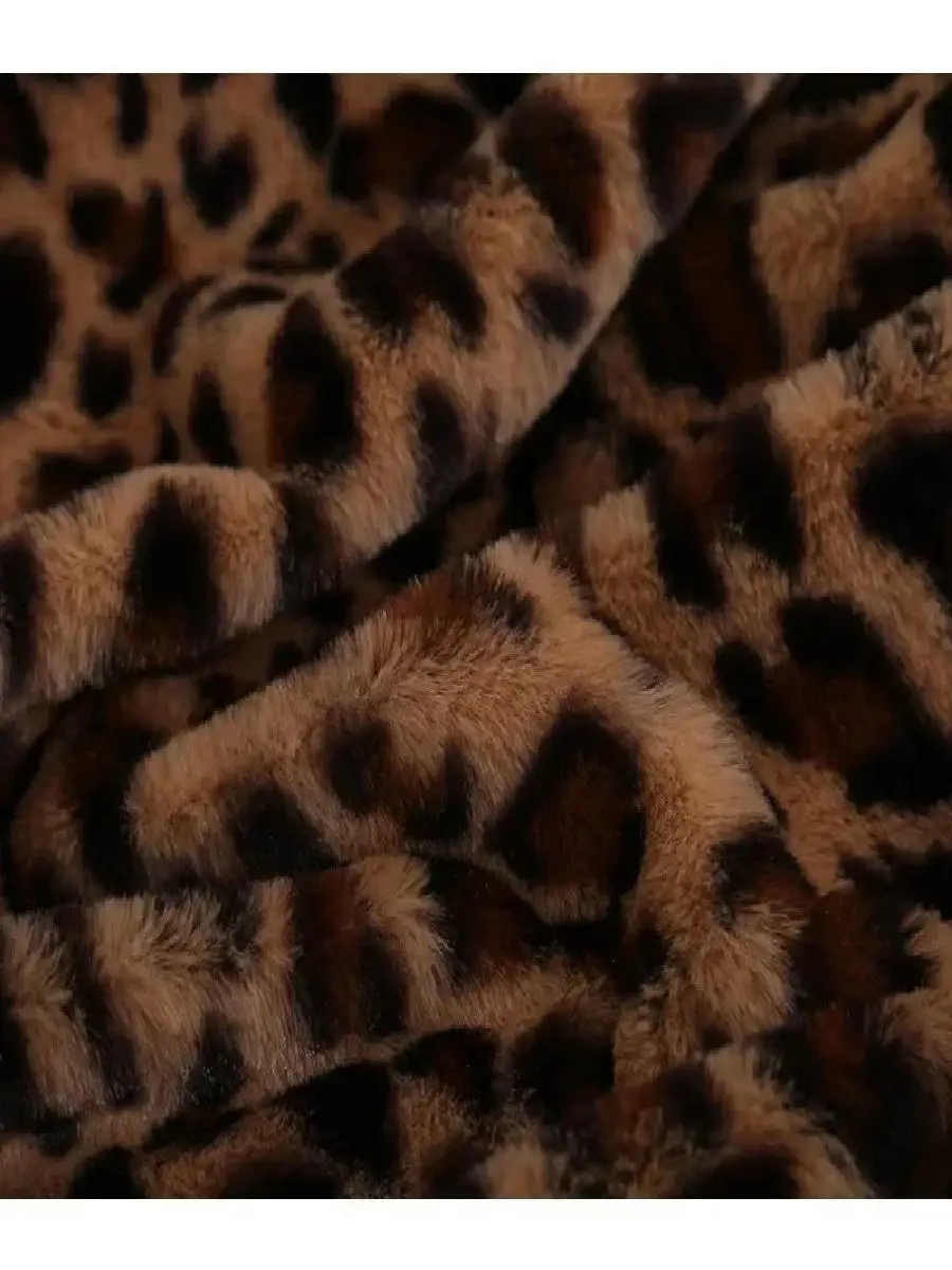 Imitation Rabbit Fur Leopard Print DoubleLayer Blanket for Home Sofa Camping Outdoor MultiFunctional Throw thumbnail 2