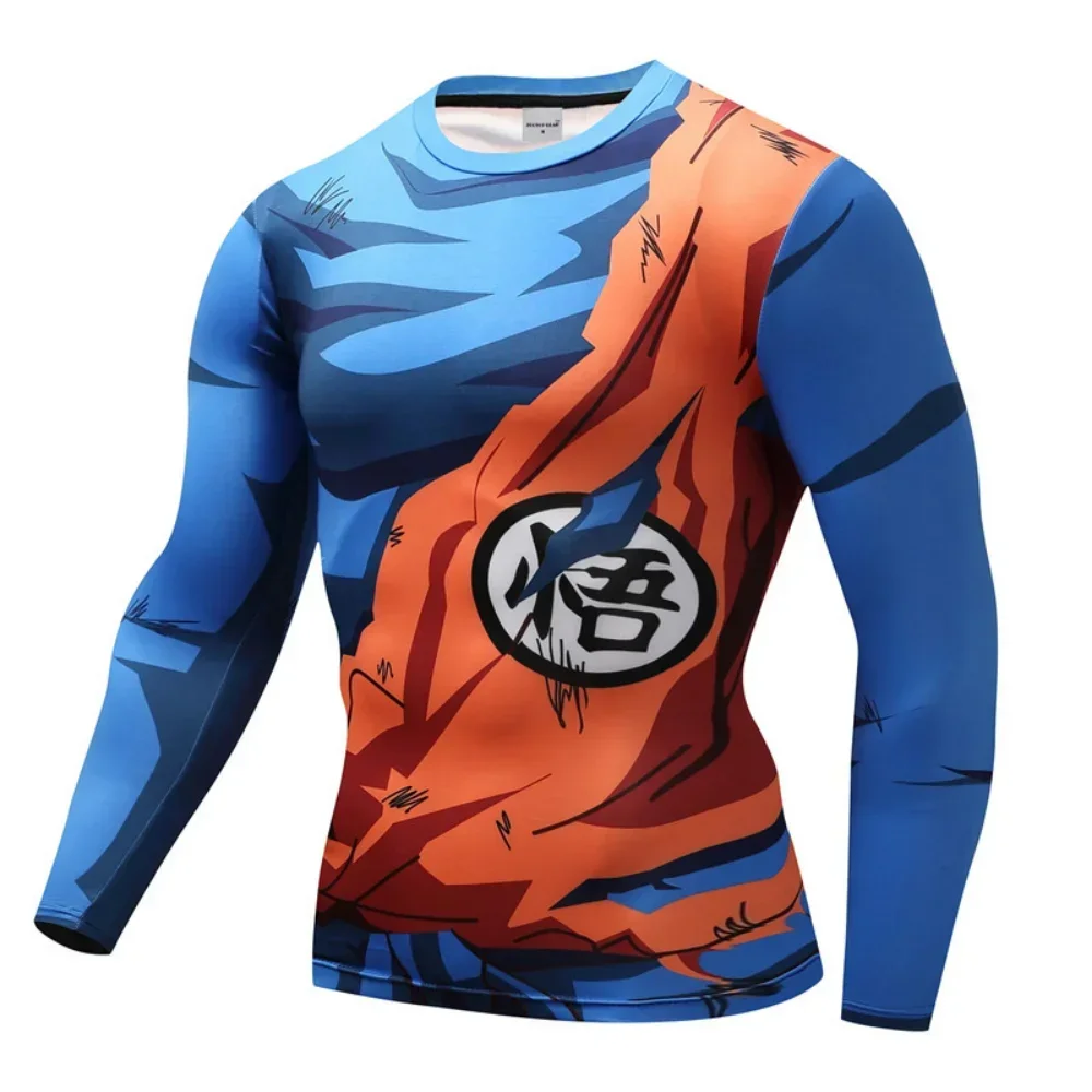 Anime Dragon Ball Printed Mascot Pattern Compression Tights T-Shirts Pants Men Skinny Legging Trousers Male Costume Long Pants thumbnail 5