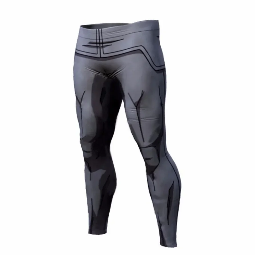 Anime Dragon Ball Printed Mascot Pattern Compression Tights T-Shirts Pants Men Skinny Legging Trousers Male Costume Long Pants thumbnail 6