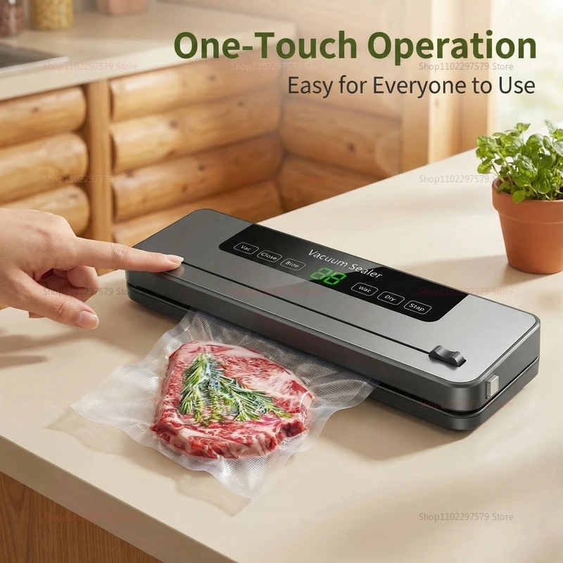 Vacuum Sealer Machine for Dry and Wet Food Food Storage Sealing with Built-in Cutter UV Kitchen Food Vacuum Packaging Machine thumbnail 4
