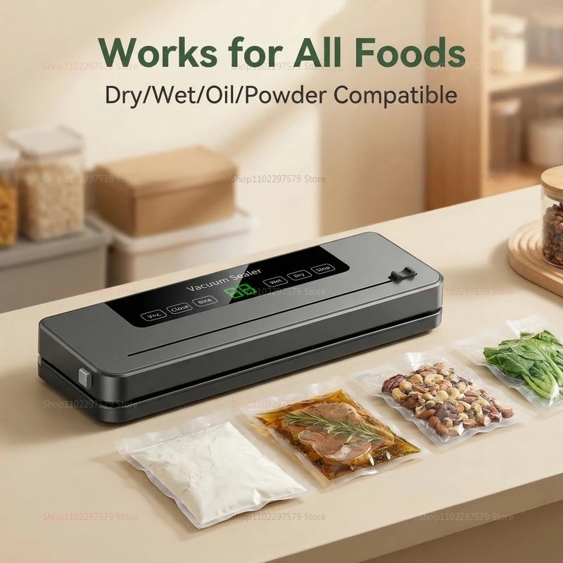 Vacuum Sealer Machine for Dry and Wet Food Food Storage Sealing with Built-in Cutter UV Kitchen Food Vacuum Packaging Machine thumbnail 6