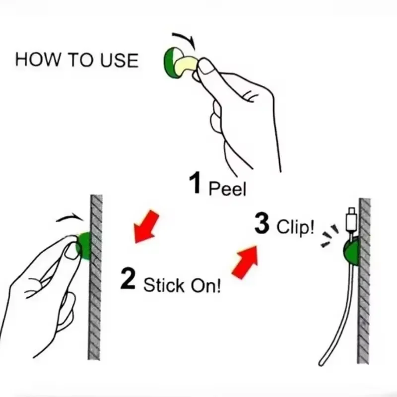 Desktop Cable Clips Portable Adhesive Cable Management Charger Wire Holder Clips Cord Organizers for Home Office Car Nightstand thumbnail 6