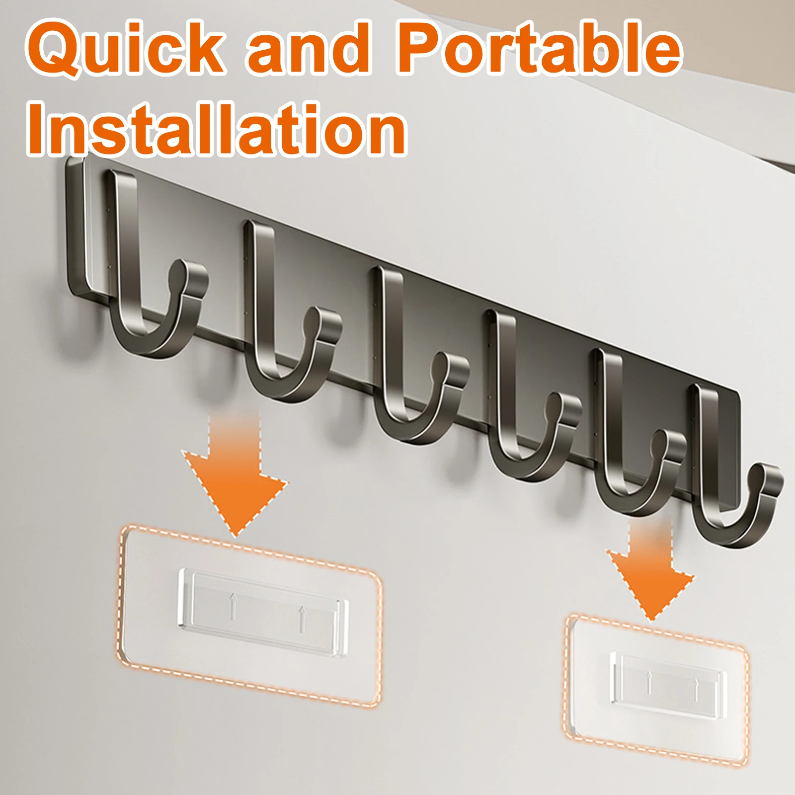 Non Perforated Bathroom Hooks,Wholesale of Door Hooks, Space Aluminum, Bedroom Storage, Clothes Hanger Hooks, Wall Clothes Hook thumbnail 6