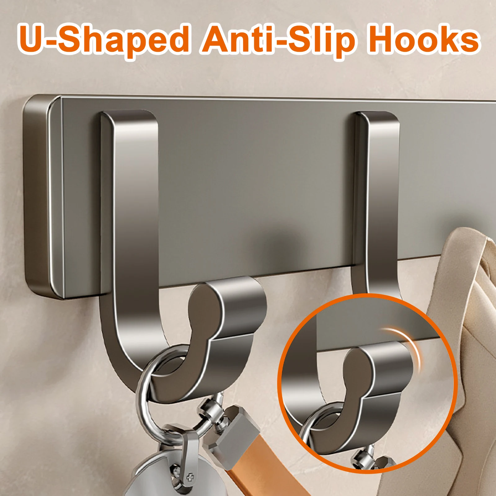 Non Perforated Bathroom Hooks,Wholesale of Door Hooks, Space Aluminum, Bedroom Storage, Clothes Hanger Hooks, Wall Clothes Hook thumbnail 3