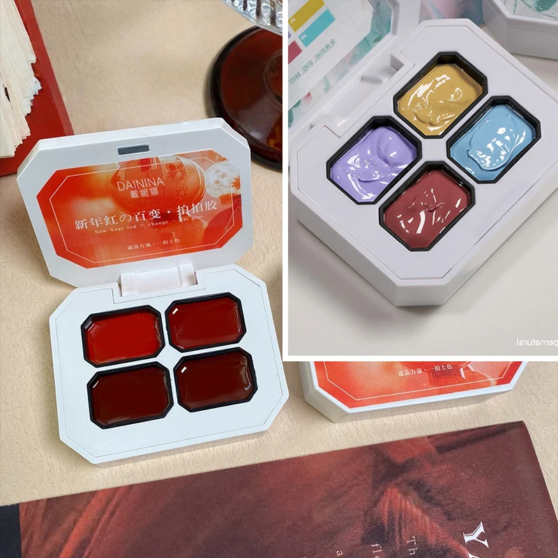 4/9 Colors Pat Painting Gel Gradient Blush Color Semi Permanent Soak Off UV&LED Gel Nail Art Creation Salon DIY Solid Gel Tool