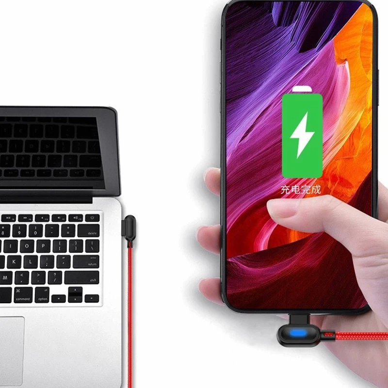 0.25/1/2M 90 Degree USB Type C Cable Fast Charging USB A To Micro Cable USB C Data Cable For Samsung Xiaomi Huawei Android thumbnail 5