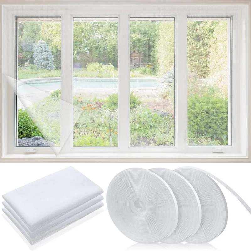 Self-Adhesive Mosquito Net Window Screen Anti-Insect Mesh Curtain for Bedroom Home Garden Reusable Bug Screen for Indoor Patio
