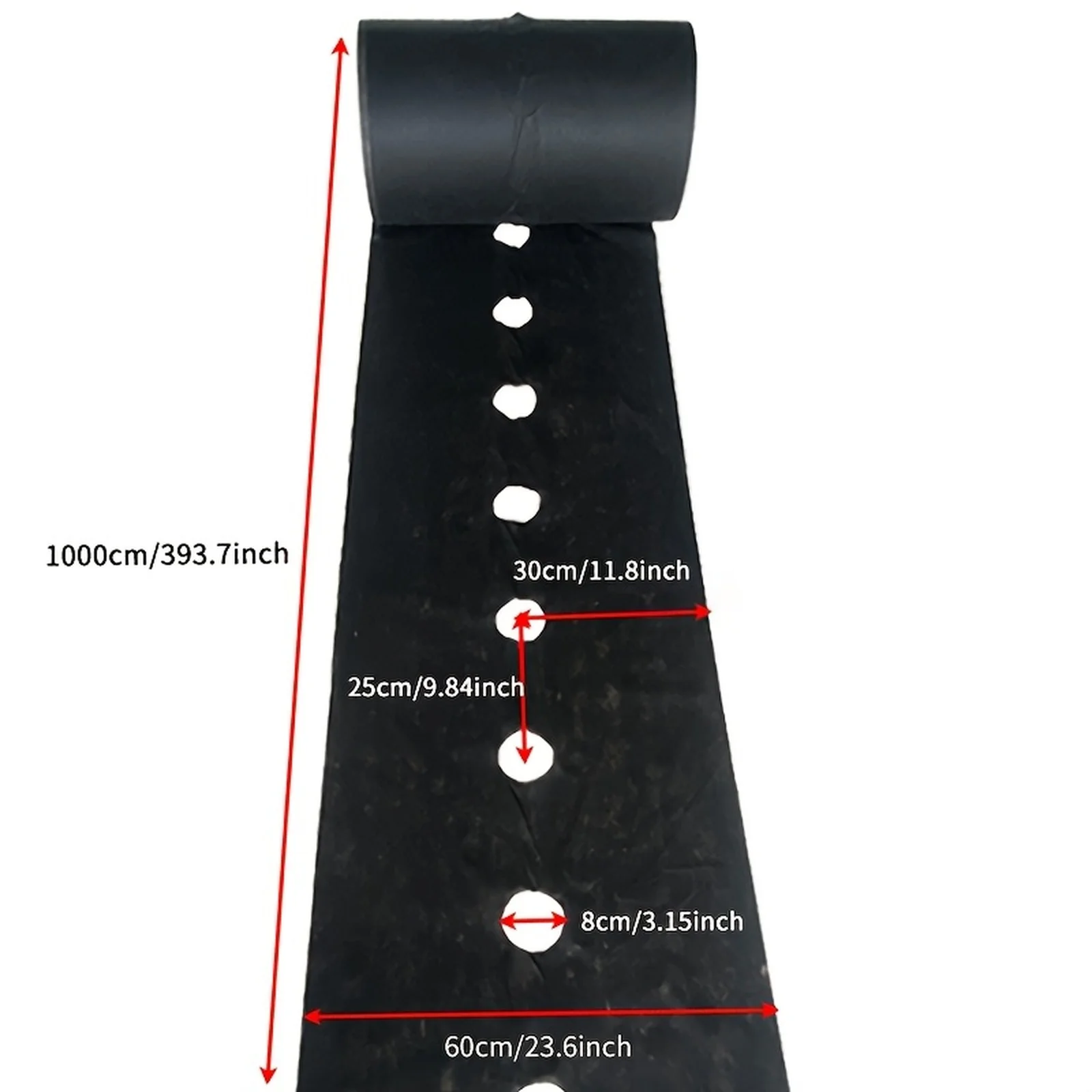 Non-woven Garden Control Mulch Film, Black Agricultural Control Mulch Film, 60cm * 10m, Pre-Punched Holes thumbnail 6