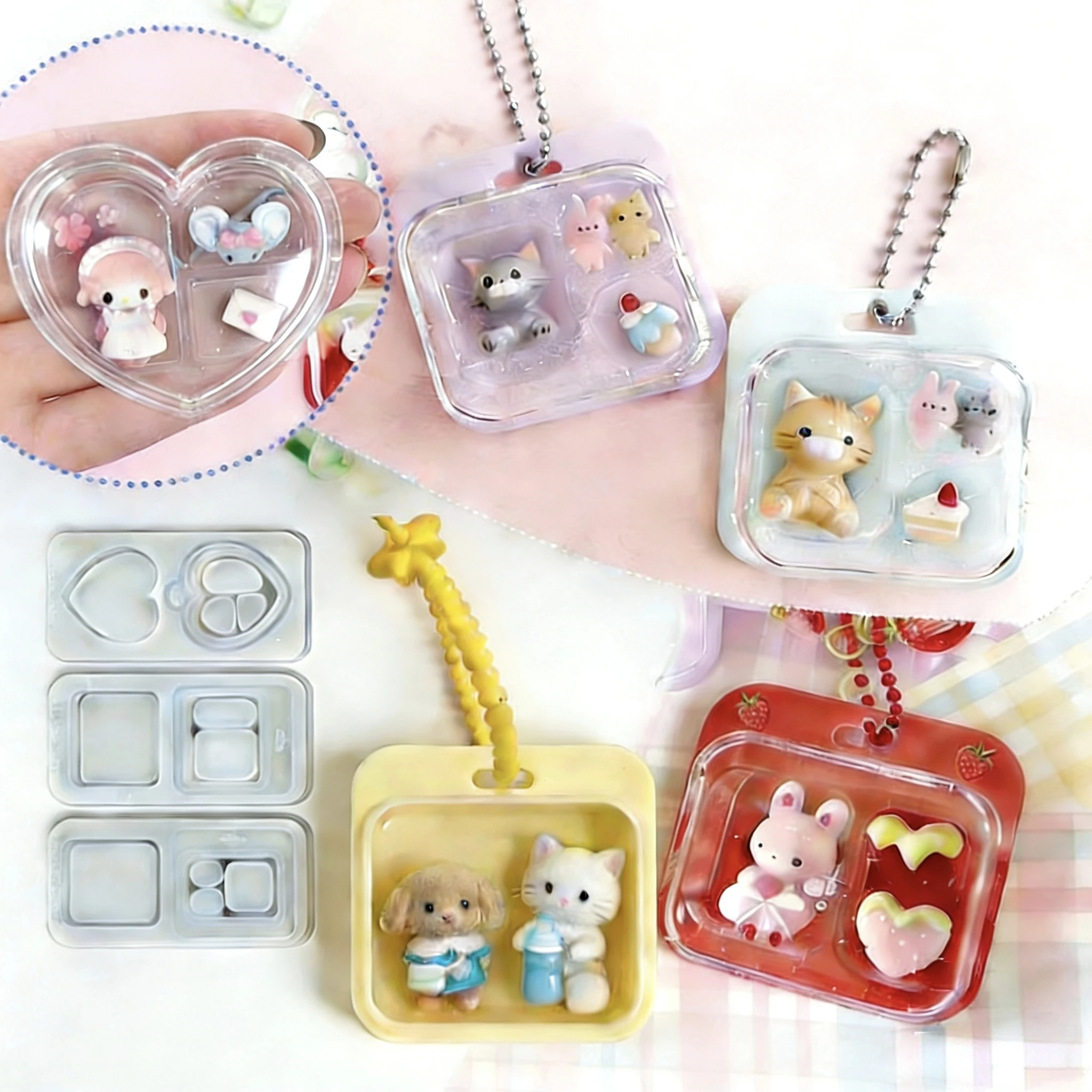 DIY Silicone Epoxy Resin Mold Heart Rectangle Storage Box Molds Jewelry Mould