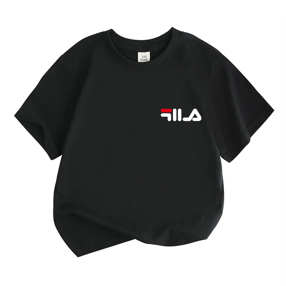 Summer Brand White T-shirt+Shorts Two-piece set Kids New Clothing Fashion Boy Girl3-12Yrs Sports Short-sleeved Casual Set thumbnail 6