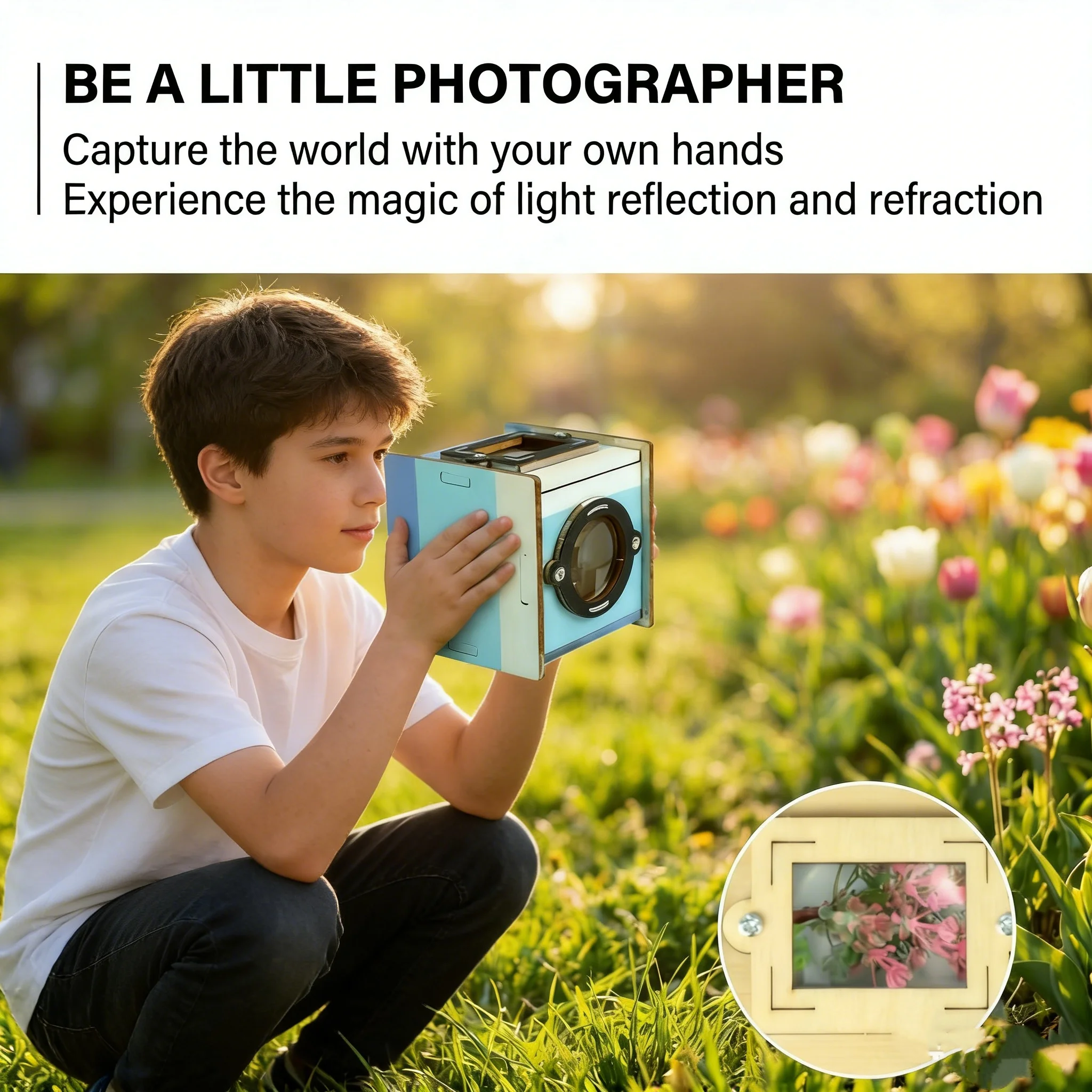 Waist Flat Viewfinder Wooden DIY Science Tech Small Maker Optical STEAM Physics Experiment Toy Student Handicraft Learning Gifts thumbnail 3