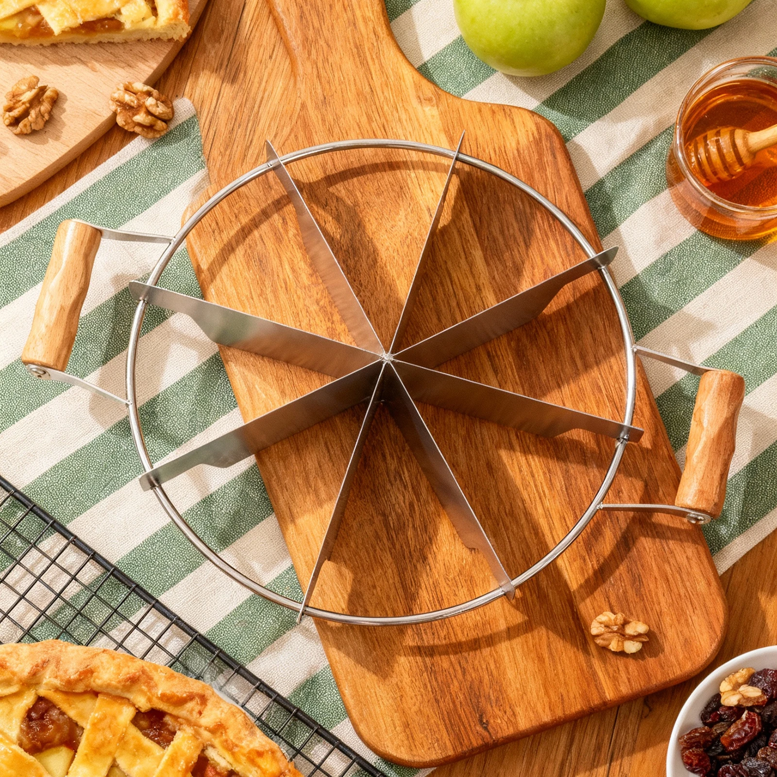201 Stainless Steel Cake Divider 6/7/8 Equal Portions Cake Slicer Pizza Pie Cutter Kitchen Gadgets Pastry Cheese Divider tool thumbnail 2