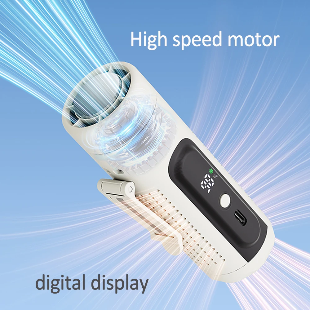 Mini Portable Neck Fan 3000mAh 199 Speeds Adjustable USB Rechargeable Handheld Fan Desktop 3-in-1 Turbo Air Cooling Pocket Fan thumbnail 3
