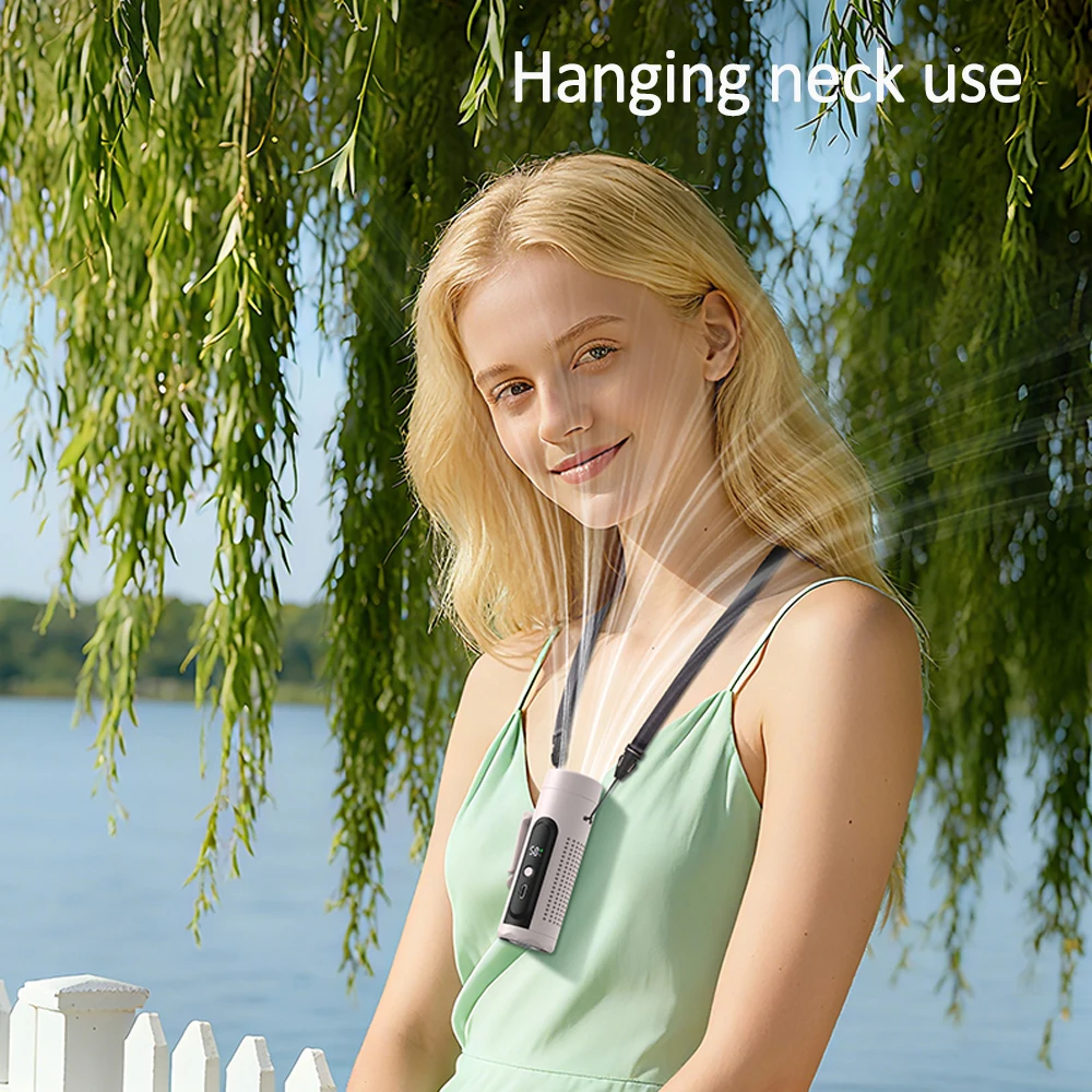 Mini Portable Neck Fan 3000mAh 199 Speeds Adjustable USB Rechargeable Handheld Fan Desktop 3-in-1 Turbo Air Cooling Pocket Fan thumbnail 6