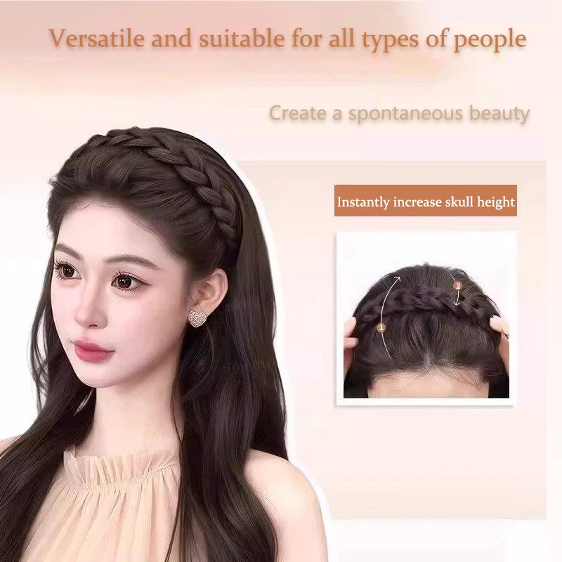 Wig headband fishbone braid anti slip headband imitation wig headdress high hair increment Fried Dough Twists braid thumbnail 5