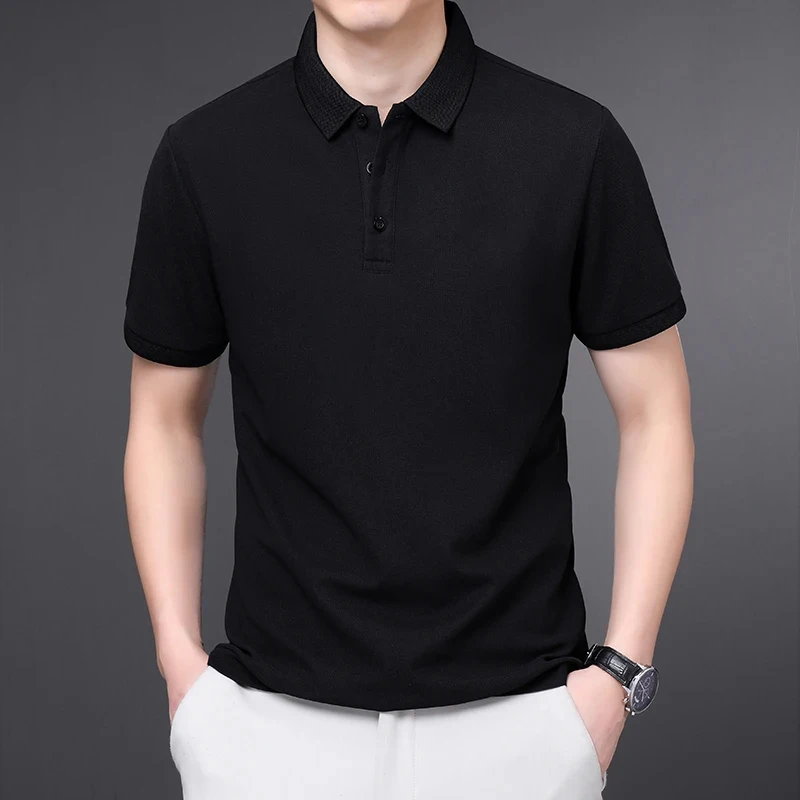 High Quality Breathable Men Women Polo Shirts Casual Solid Color Short Sleeve thumbnail 2
