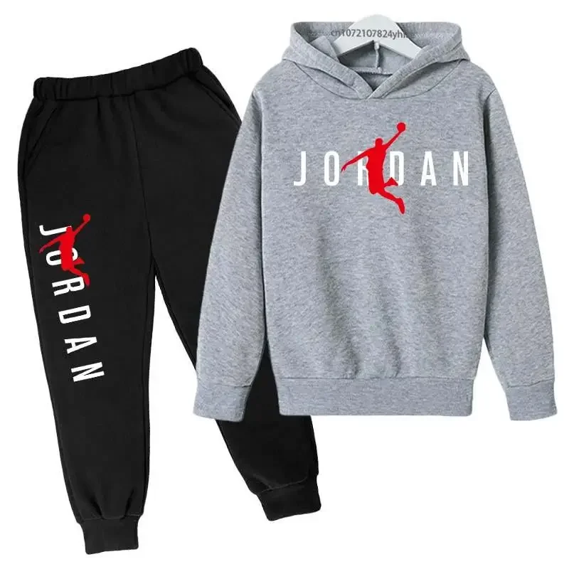 Autumn Hoodie Pants Two Piece Suit Children Spring   Boys And Girls Outdoor Sports Set Kid Casual Pullover basketball Coat