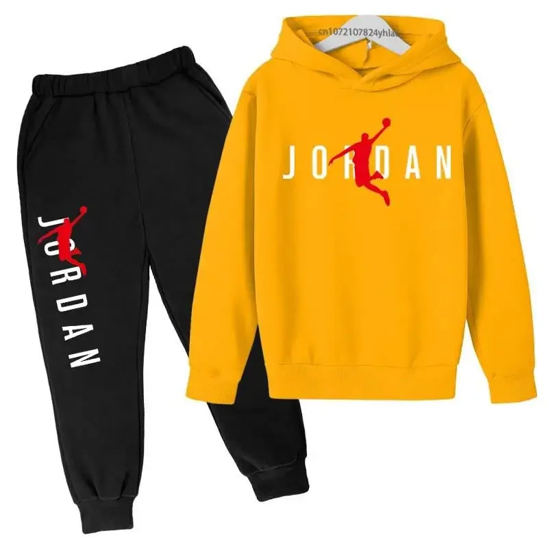 Autumn Hoodie Pants Two Piece Suit Children Spring   Boys And Girls Outdoor Sports Set Kid Casual Pullover basketball Coat thumbnail 6