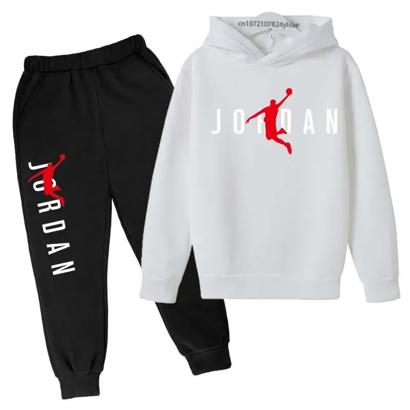 Autumn Hoodie Pants Two Piece Suit Children Spring   Boys And Girls Outdoor Sports Set Kid Casual Pullover basketball Coat thumbnail 4