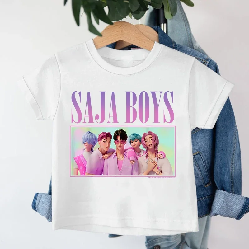 New KPop "Demon Hun ter" Saja Boys' Cartoon Boys' Round-neck Printed Fashionable Casual Children's Girl T-Shirt thumbnail 5