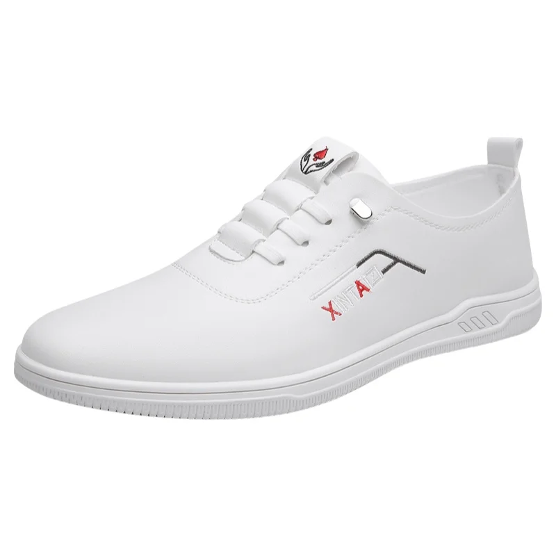 Casual Men's Leather Shoes Soft Bottom Flat Heel Trendy British Style Slip-On Spring Summer Breathable round Toe Korean Style thumbnail 6