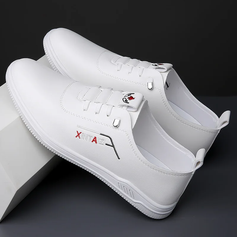 Casual Men's Leather Shoes Soft Bottom Flat Heel Trendy British Style Slip-On Spring Summer Breathable round Toe Korean Style thumbnail 3