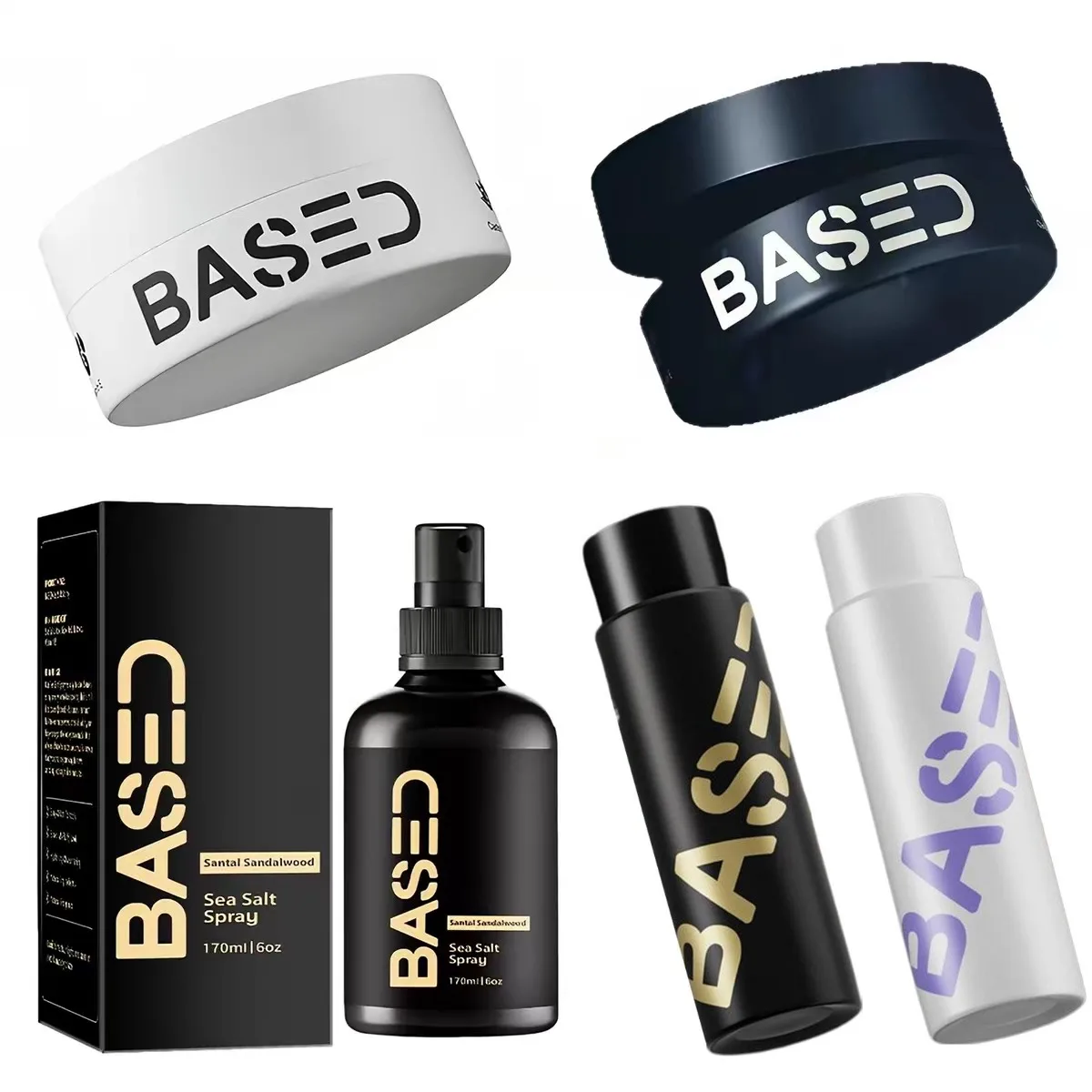 Based Men's Hair Care Set Lasting Sea Salt Hair Spray For Perfect Looks Aloe Vera Cleaning Shampoo Coconut Oil Hair Conditioner thumbnail 2