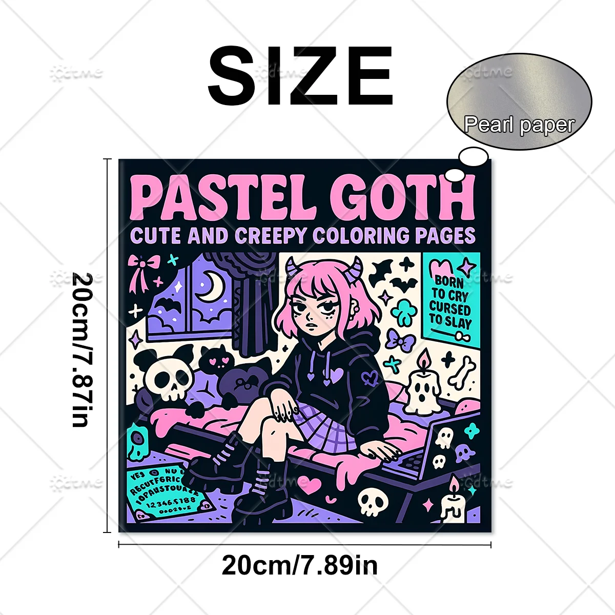 PASTEL GOTH CUTE AND CREEPY Coloring Book for Adults Cute Cozy Daily Activities Irregular Patterns for Relaxation thumbnail 4