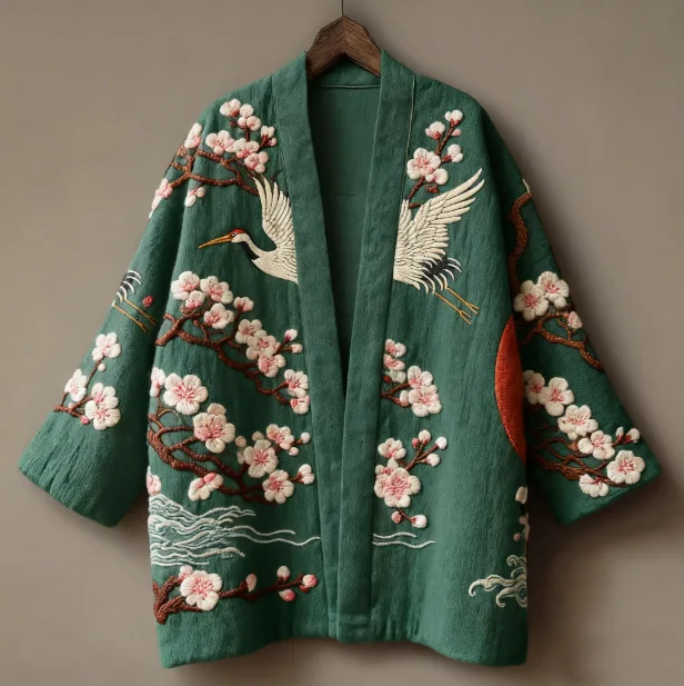 Men Japanese Traditional Haori Women Top Chinese Style Flower Print Kimono Shirt Fashion Beach Clothing Harajuku Cardigan Yukata thumbnail 6