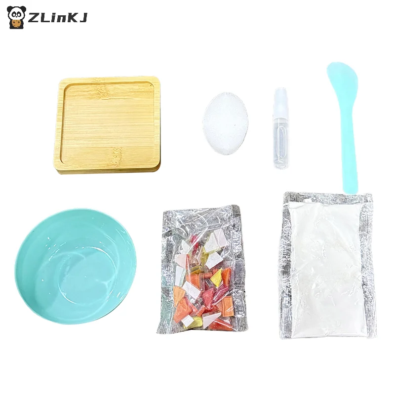 ▶Handmade DIY Mosaic Cup Mat Bottom Bamboo Pad Early Education Free Creation Handicraft Toys Craft Easy Making Birthday Gift thumbnail 6