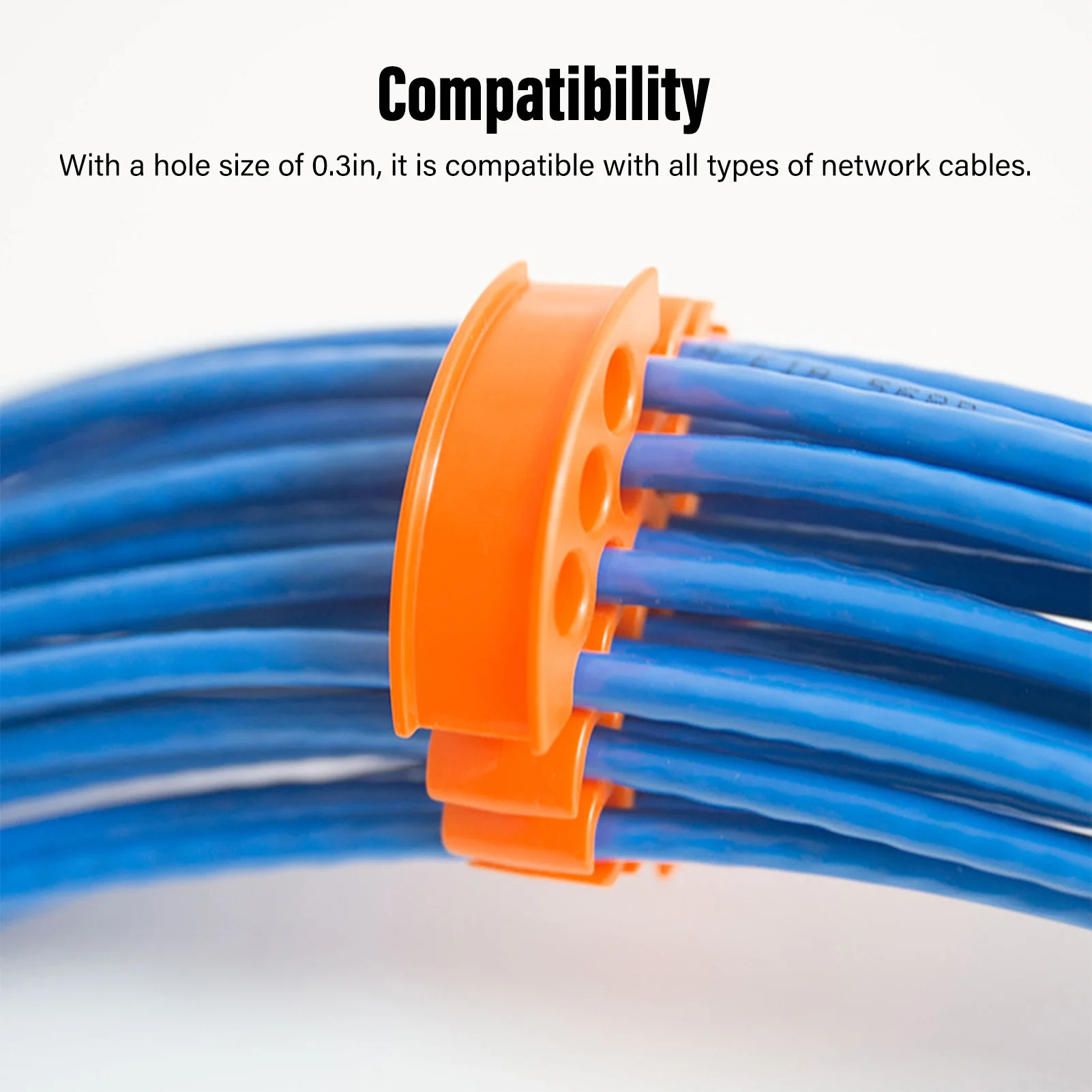 Network Cable Organizer Wire Comb 0.3in Hole Diameter Anti Entanglement Cable Management Organizing Tool for 30 Network Cables thumbnail 3