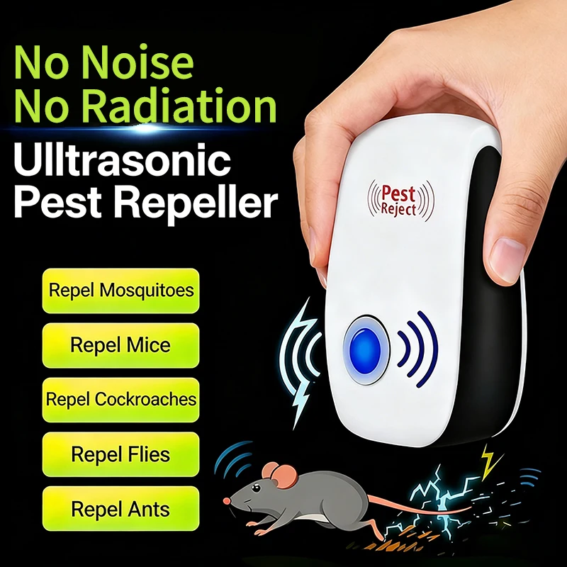 1-8pcs Plug Electric Ultrasonic Anti Mosquito Rodent Control Indoor Insect Killer Zapper Repellent Plug US European Standard thumbnail 5