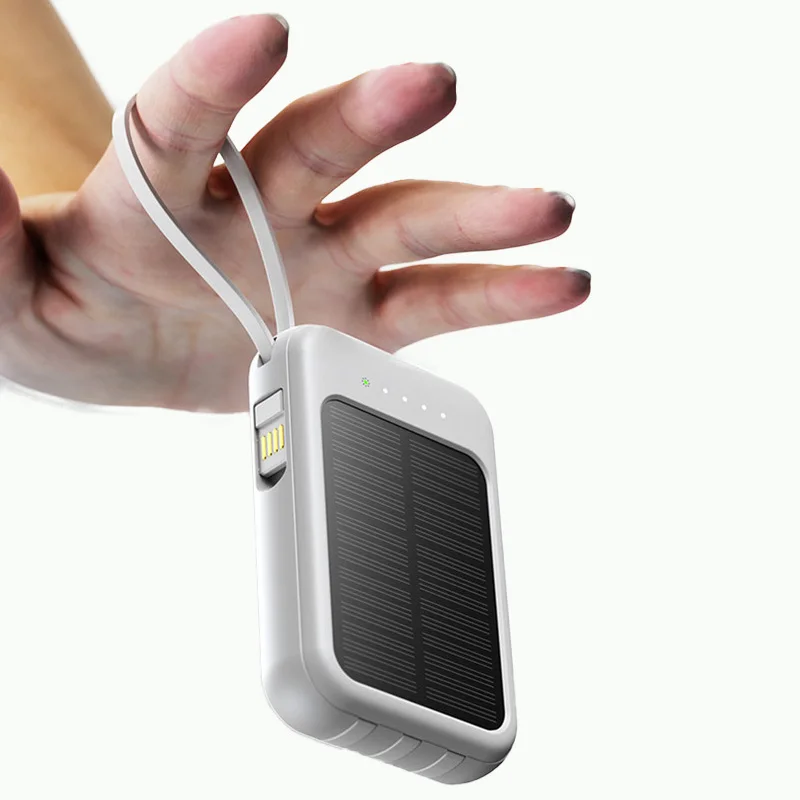 Lenovo 500000mAh Solar Power Bank High Capacity Super Fast Charging Built in 4 Cables Powerbank Outdoor Spare Battery For Phones thumbnail 6