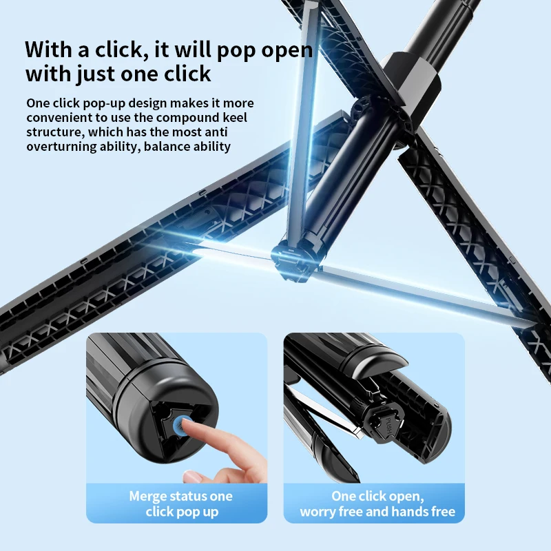 Tripod for Mobile Phone 360°Auto-Rotation Shooting Tripod Selfie Stick Phone Stand AI Face Following, with Remote Control thumbnail 5