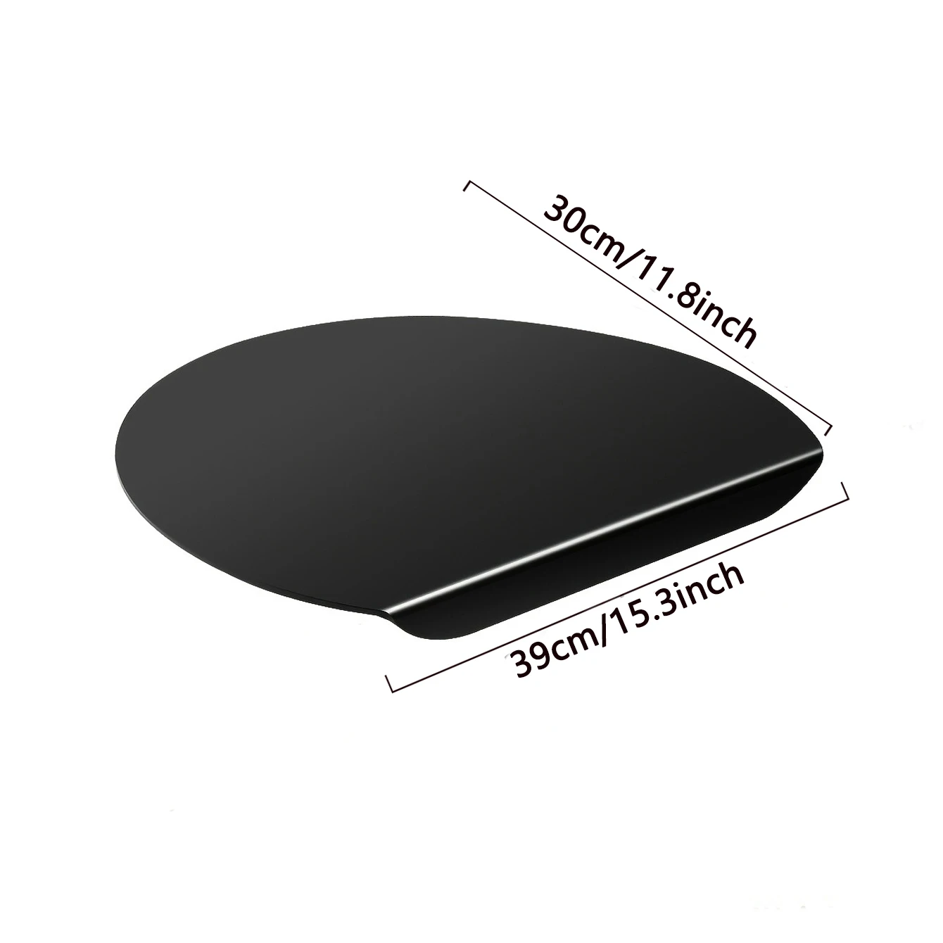 Transparent black cutting board, circular cutting board, dining mat, hygienic and lightweight, with countertop lip - non slip, e thumbnail 2
