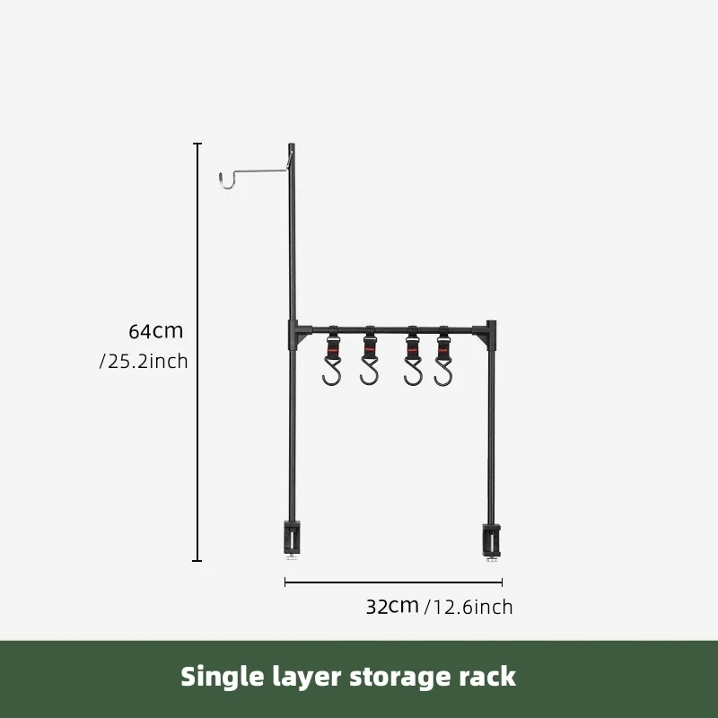 PACOONE Camping Shelf IGT Lantern Stand Picnic Tableware Hanging Racks Portable Detachable Aluminium Alloy Light Hangers Stand thumbnail 6