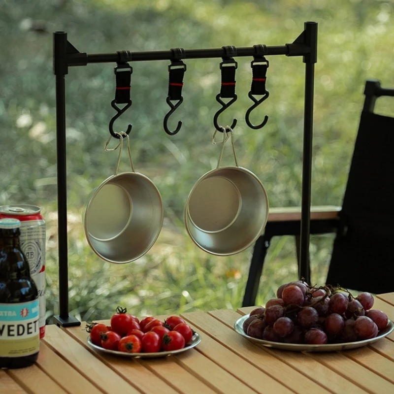PACOONE Camping Shelf IGT Lantern Stand Picnic Tableware Hanging Racks Portable Detachable Aluminium Alloy Light Hangers Stand thumbnail 4
