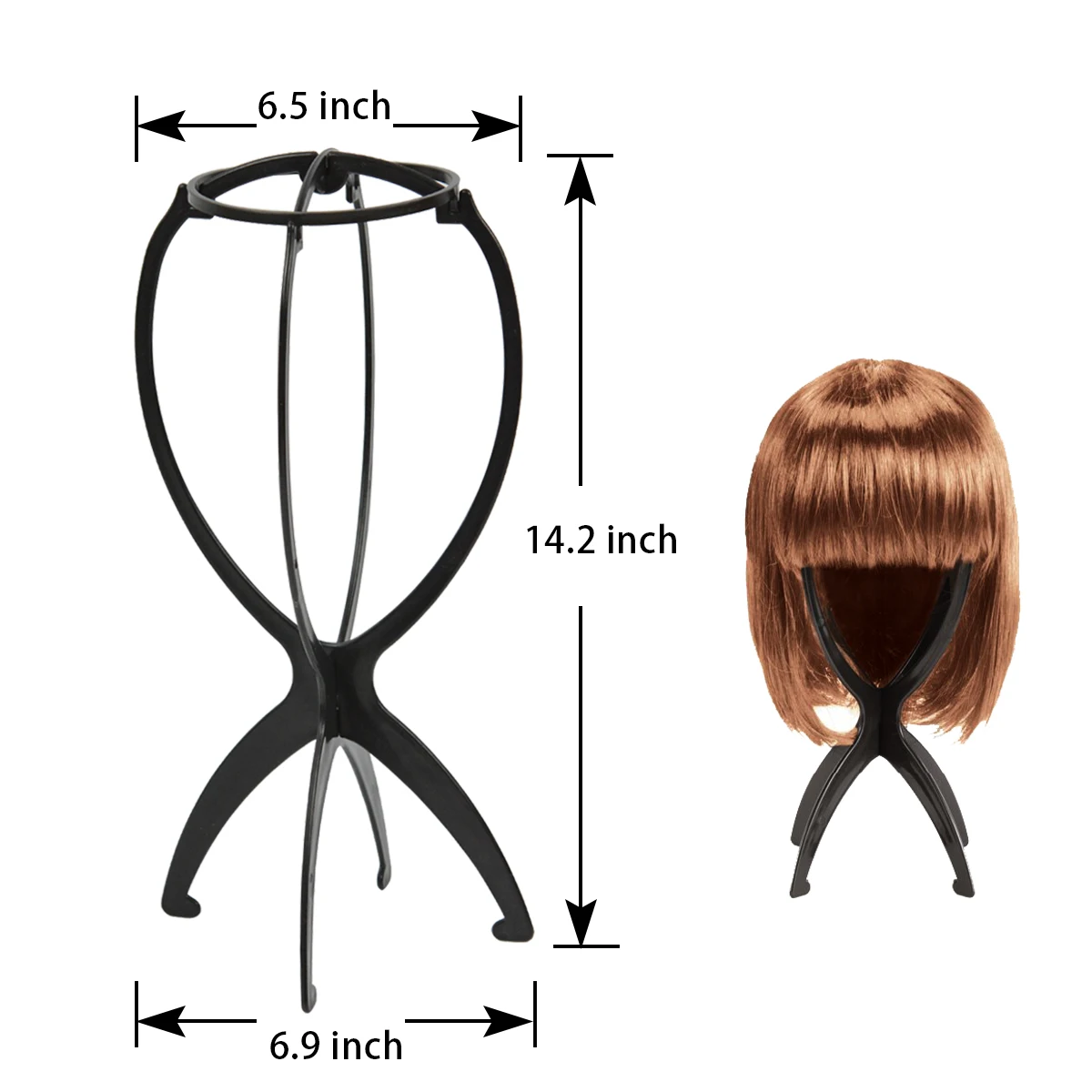 1Pc Foldable Wig Stand Plasatic Portable Tripod Wig Holder Hat Display Stand for Wig Styling, Drying & Display thumbnail 6