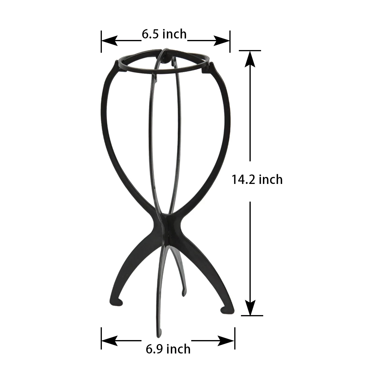 1Pc Foldable Wig Stand Plasatic Portable Tripod Wig Holder Hat Display Stand for Wig Styling, Drying & Display thumbnail 2