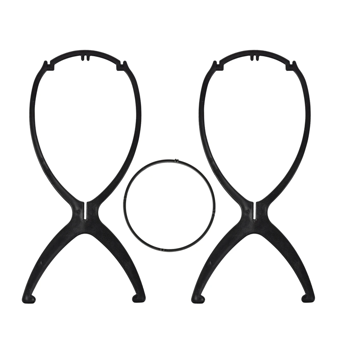 1Pc Foldable Wig Stand Plasatic Portable Tripod Wig Holder Hat Display Stand for Wig Styling, Drying & Display thumbnail 4