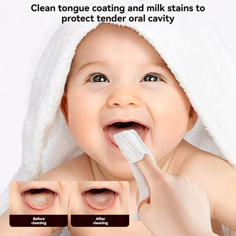 Baby Oral Care Finger Brush, Gauze Material Gentle on Tongue, Removes Milk Stains, Must-Have for Newborn Care Kit thumbnail 3