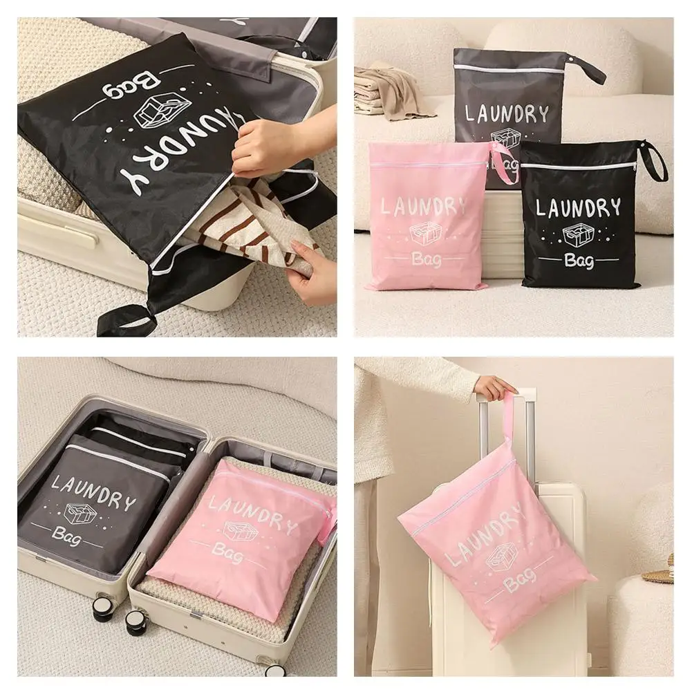 Waterproof Travel Laundry Bag Wet Dry Organizer Pouch with Zipper Hanging Strap Portable Storage Bag thumbnail 4