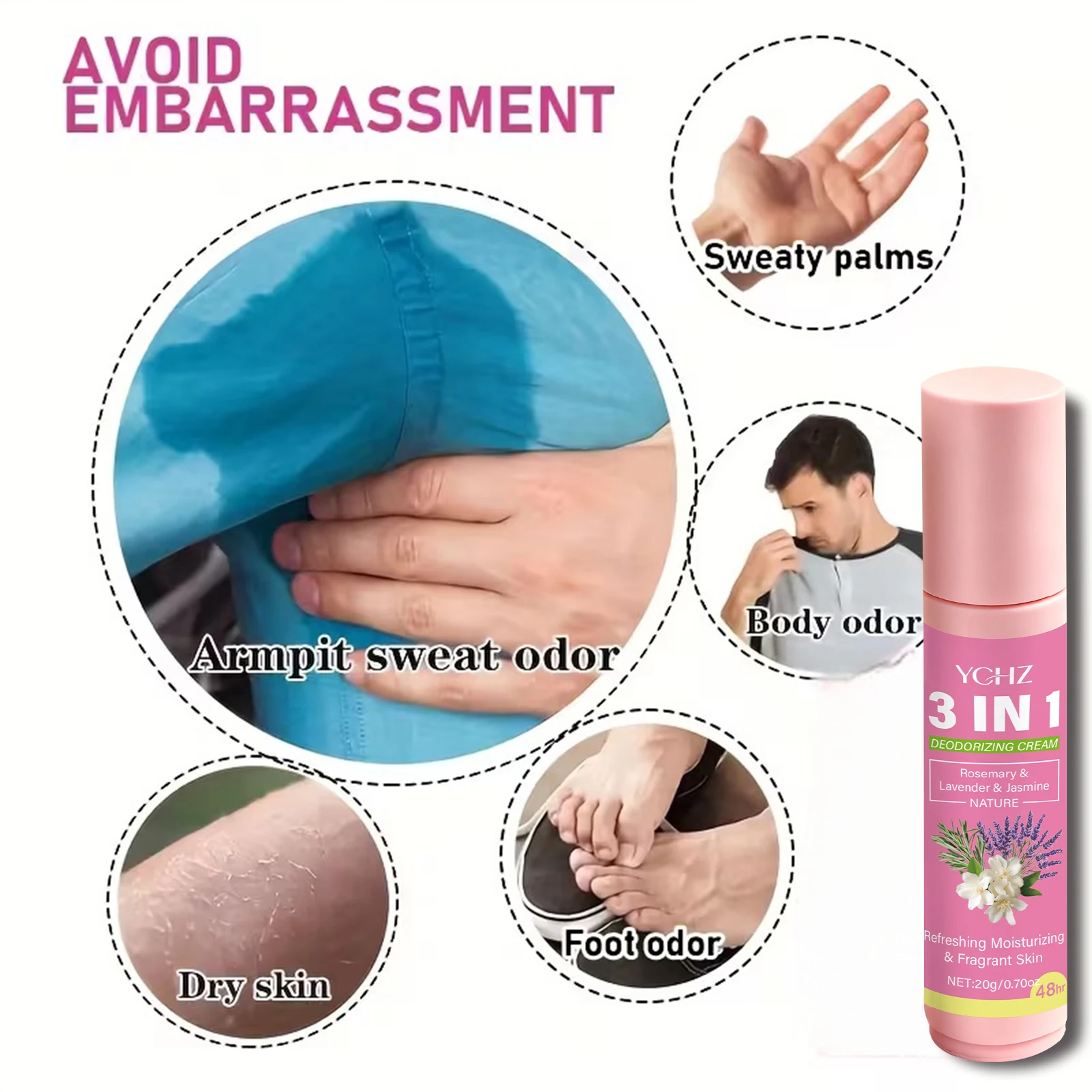 20g of 3-in-1 Intimate Care Solution, Lasts for 72 Hours, Eliminates Odor and Stickiness, Suitable for Underarms, Hands, Feet, and Intimate Areas of the Body, Unisex thumbnail 5