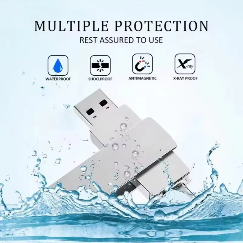 High Speed 16TB Flash Drive USB 3.2 Metal U Disk Type-C Memory Stick Waterproof Storage PC Phone Data Transfer 2026 New thumbnail 6