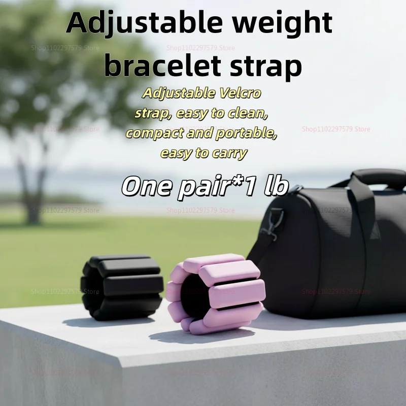 Unisex Adjustable Silicone Zinc Alloy Wrist & Ankle Weighted Bracelets, for Pilates, Gym, Yoga, Cardio & Strength Training