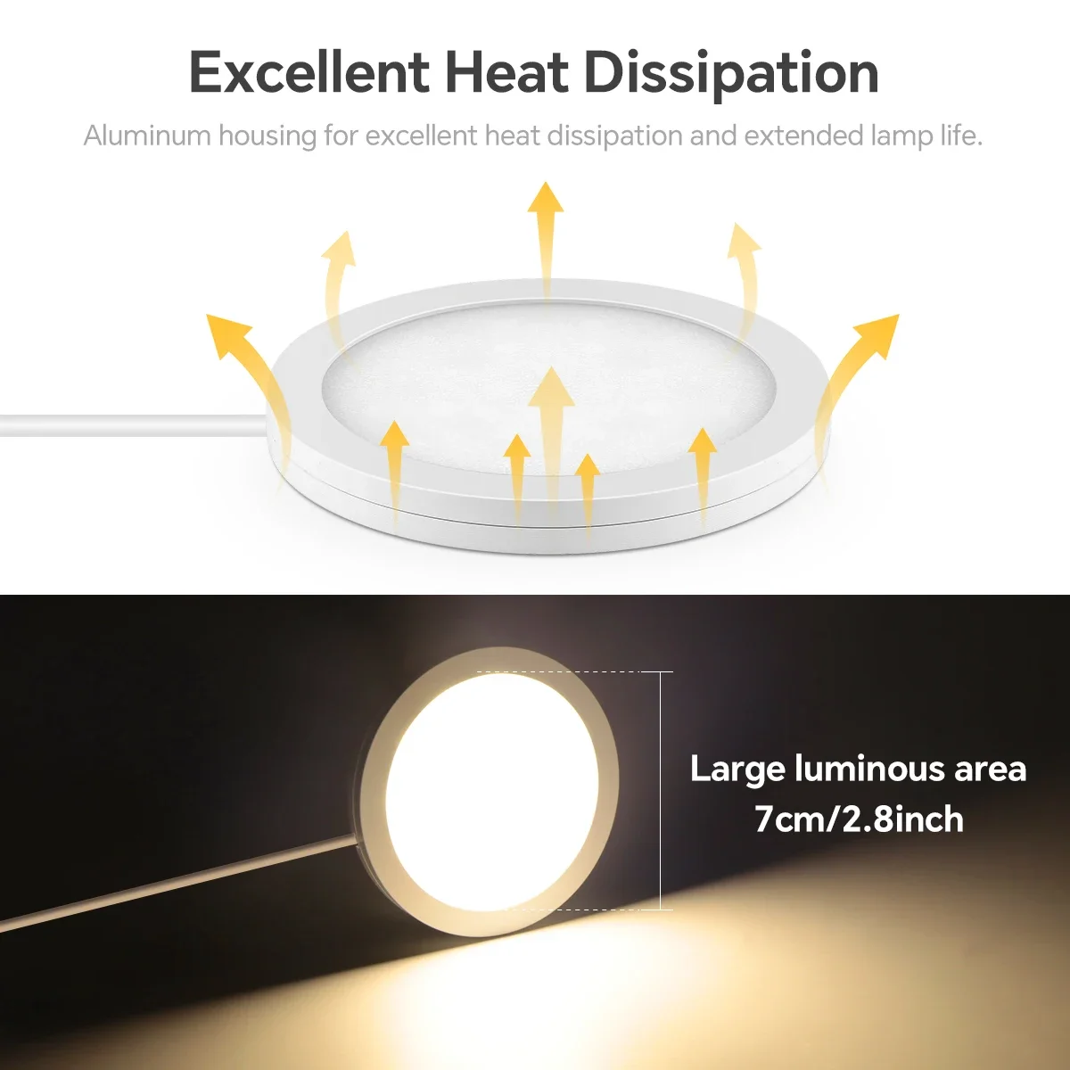 8mm Ultra-Thin Aluminum USB Panel Light 3 Color Temperatures Large Luminous Area for Bedroom Office DIY Lampshade thumbnail 3