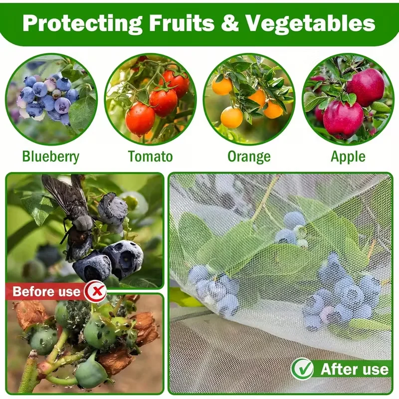 Drawstring & Zipper Fruit Tree Protection Netting Bird & Insect Proof Garden Cover for Plants, Flowers & Vegetables thumbnail 5