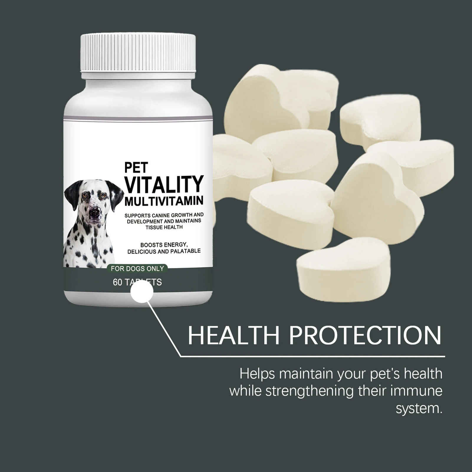 120g Dog Multivitamin Chewable Tablets Gentle Formula Nutritional Supplement For All Sizes Gentle Skin Coat Health Daily Care