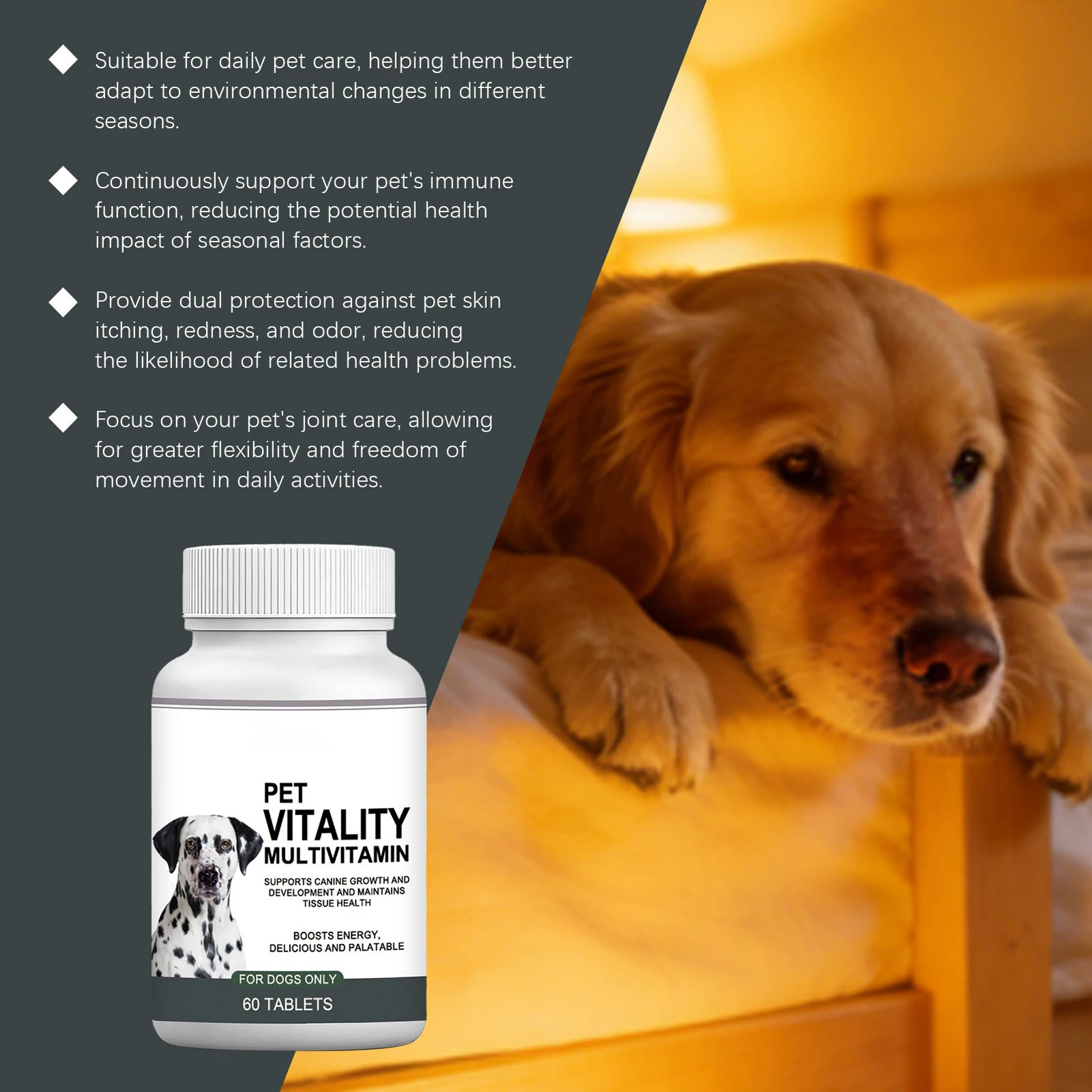 120g Dog Multivitamin Chewable Tablets Gentle Formula Nutritional Supplement For All Sizes Gentle Skin Coat Health Daily Care thumbnail 2